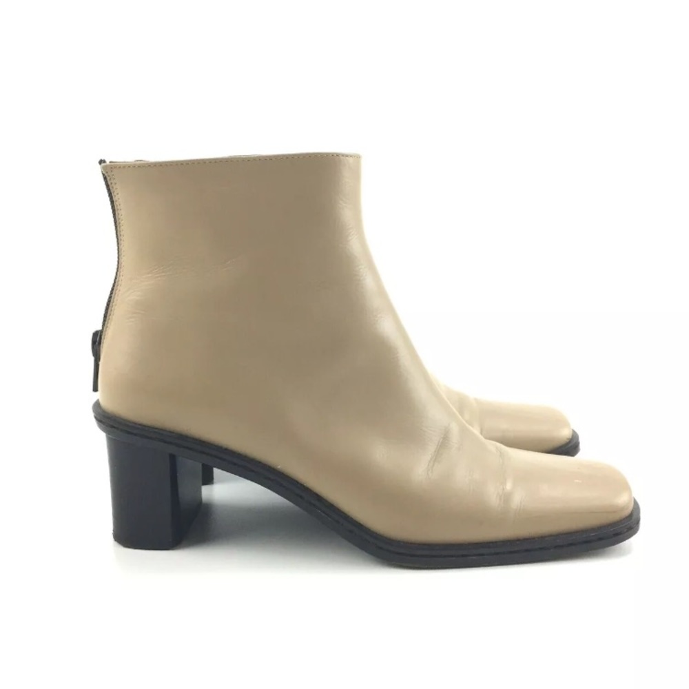 Via Spiga Square Toe Leather Ankle Boots - Italy